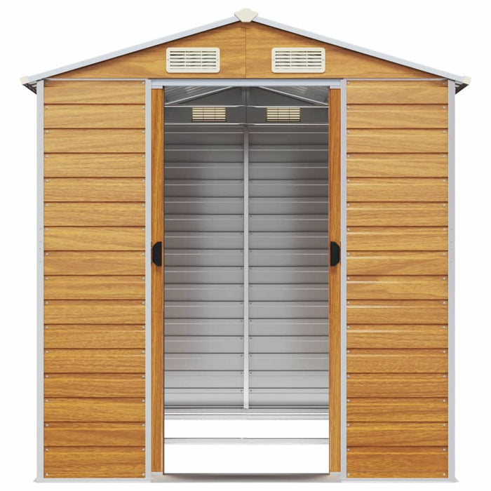 Capanno Giardino Marrone Chiaro 191x215x198cm Acciaio Zincato