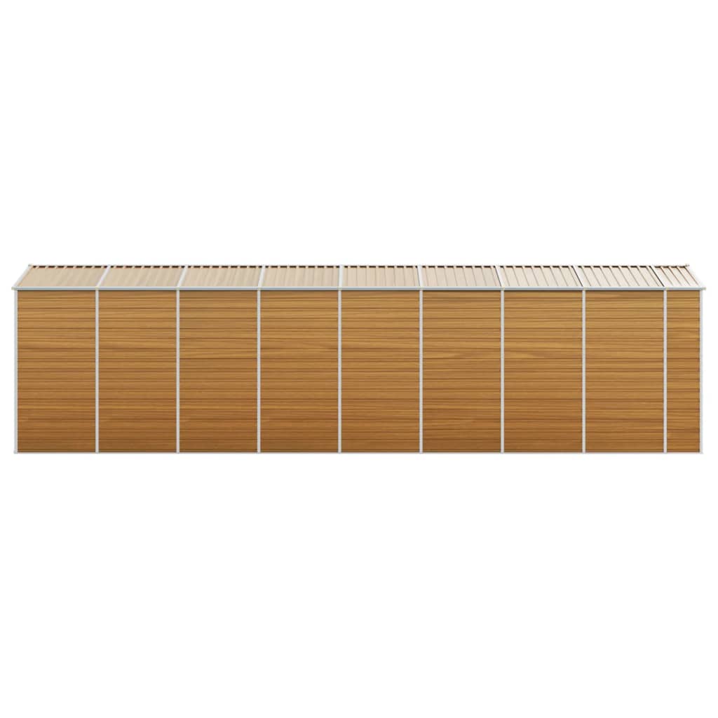 Casetta da giardino Capannone per cabina Capannone per la casa Capannone per esterni Capannone per attrezzi Robusto Trasparente 191 x 725 x 198 cm Acciaio zincato Marrone 02_0022295