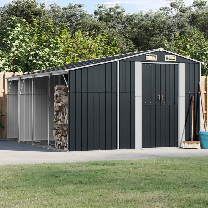 Capanno da Giardino Antracite 277x365,5x179 cm Acciaio Zincato 3188294