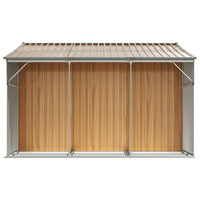 Casetta da giardino Casetta per cabine Casetta per riporre gli oggetti Casetta per esterni Casetta per attrezzi Robusta Trasparente 277 x 279 x 179 cm Acciaio zincato Marrone 02_0022313