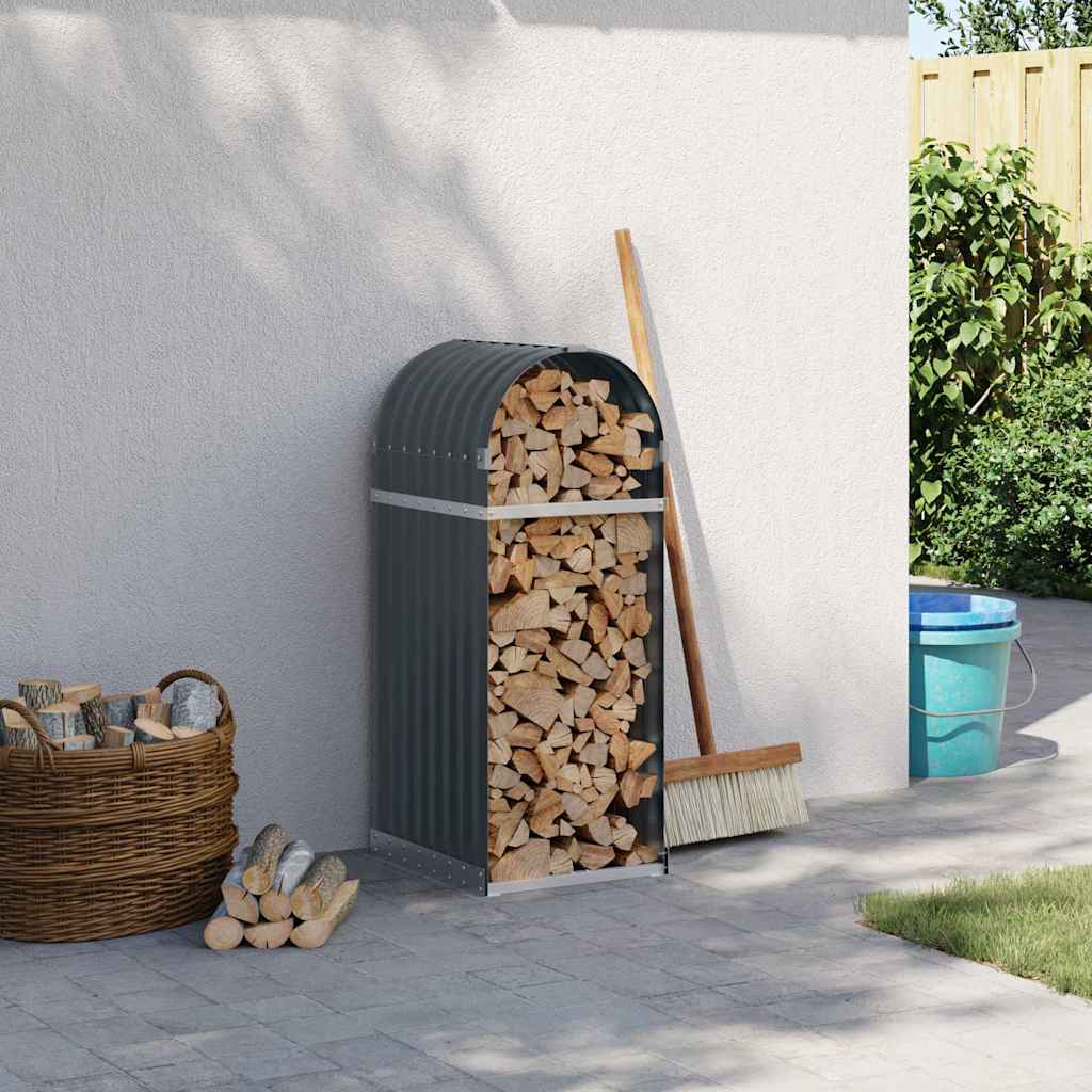 Portalegna-Scaffale per Legna Antracite 40x45x100 cm Acciaio Zincato