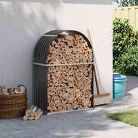 Portalegna-Scaffale per Legna Antracite 80x45x120 cm Acciaio Zincato