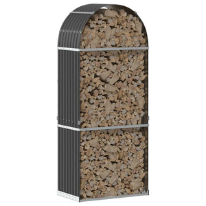 Portalegna Antracite 80x45x190 cm Acciaio Zincato 364560