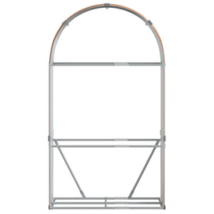 Portalegna trasparente 120 x 45 x 210 cm acciaio zincato marrone 02_0043810