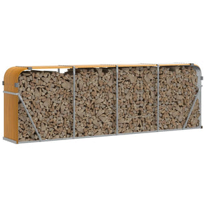 Portalegna trasparente 300 x 45 x 100 cm acciaio zincato marrone 02_0043816