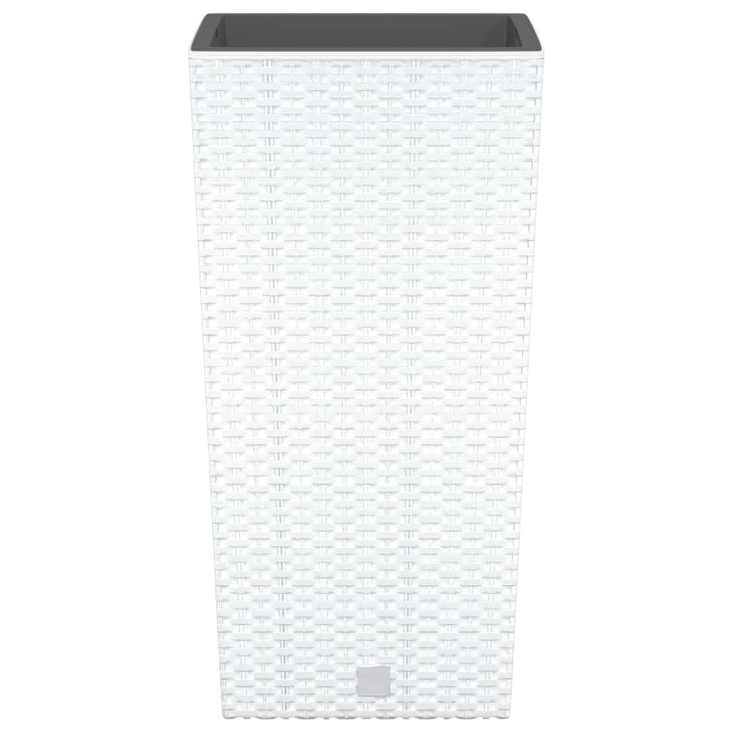 Fioriera con Interno Rimovibile Bianca 11 / 26,5 L in PP Rattan 364674