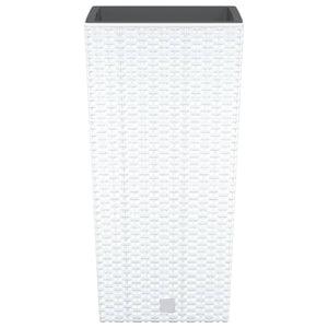 Fioriera con Interno Rimovibile Bianca 11 / 26,5 L in PP Rattan 364674