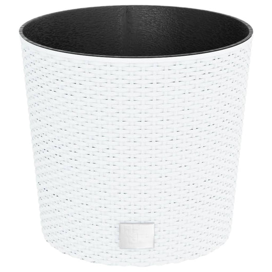 Vaso rialzato per fioriera piante fiori terrazza giardino e interno rimovibile 15/15,3 L bianco PP rattan 02_0038601