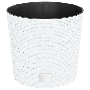 Fioriera con Interno-Vaso-Contenitore per Piante Rimovibile Bianca 15 / 15,3 L PP Rattan