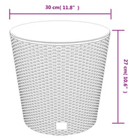 Fioriera con Interno-Vaso-Contenitore per Piante Rimovibile Bianca 15 / 15,3 L PP Rattan
