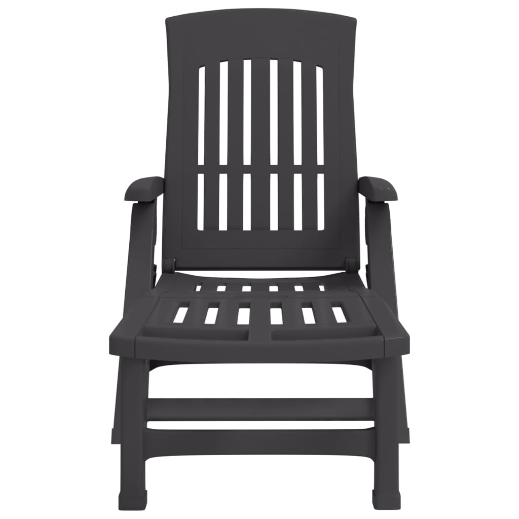 Lettino Prendisole Pieghevole con Ruote Antracite in PPcod mxl 105851