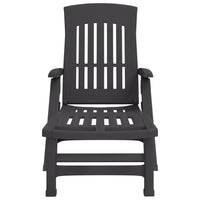 Lettino Prendisole Pieghevole con Ruote Antracite in PPcod mxl 105851