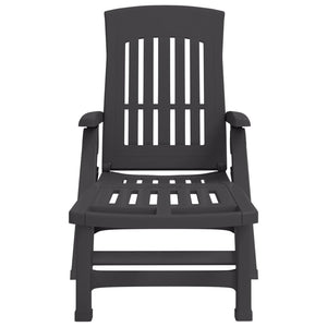 Lettino Prendisole Pieghevole con Ruote Antracite in PPcod mxl 105851