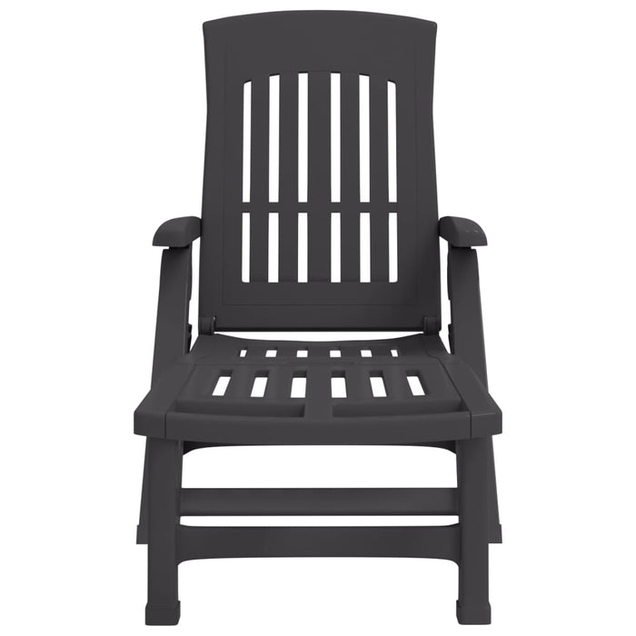 Lettino Prendisole Pieghevole con Ruote Antracite in PPcod mxl 105851