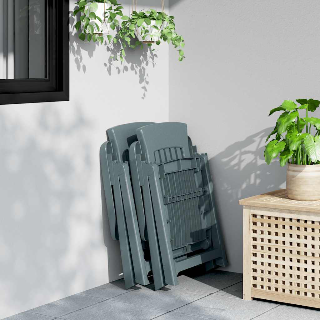 Sedie Reclinabili da Giardino 2 pz Verdi in PP 364711