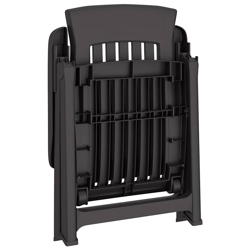 Sedie Reclinabili da Giardino 2 pz Antracite in PP 364712