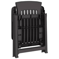 Sedie Reclinabili da Giardino 2 pz Antracite in PP 364712