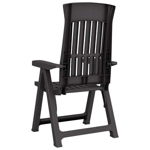 Sedie Reclinabili da Giardino 2 pz Antracite in PP 364712