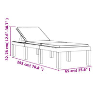 Lettino Prendisole con Cuscini Antracite in PP 364723