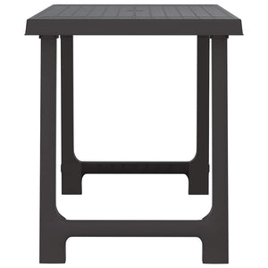 Tavolo da Campeggio Antracite 79x56x64cm in PP Aspetto in Legno 364735