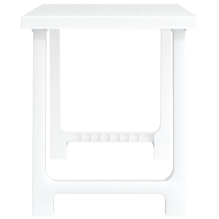 Tavolo da Campeggio Bianco 79x56x64cm in PP Aspetto in Legno 364737