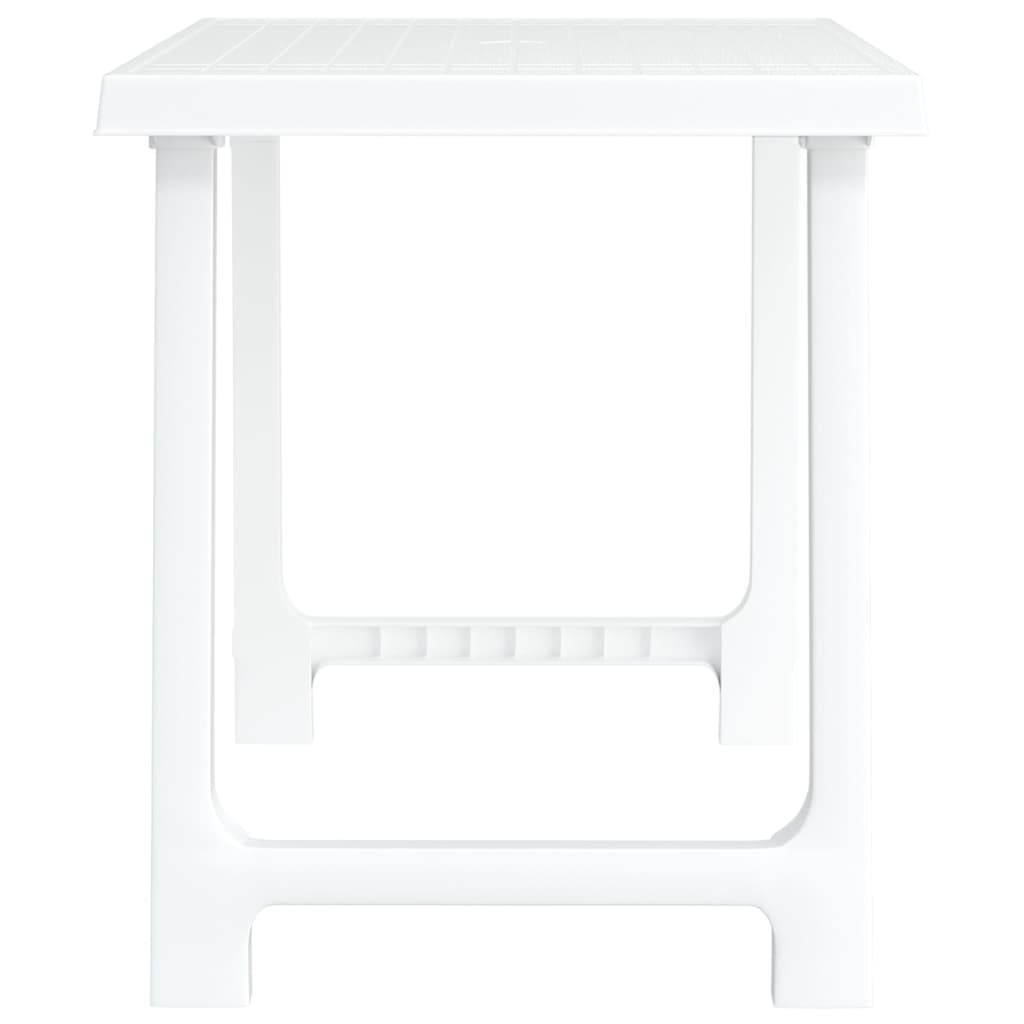 Tavolo da Campeggio Bianco 79x56x64cm in PP Aspetto in Legno 364737