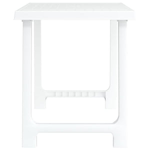 Tavolo da Campeggio Bianco 79x56x64cm in PP Aspetto in Legno 364737