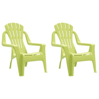 Sedie Giardino 2pz Bambini Verdi 37x34x44cm PP Aspetto in Legnocod mxl 105861