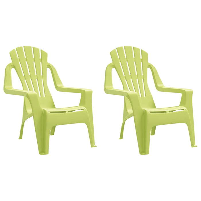 Sedie Giardino 2pz Bambini Verdi 37x34x44cm PP Aspetto in Legno 364740