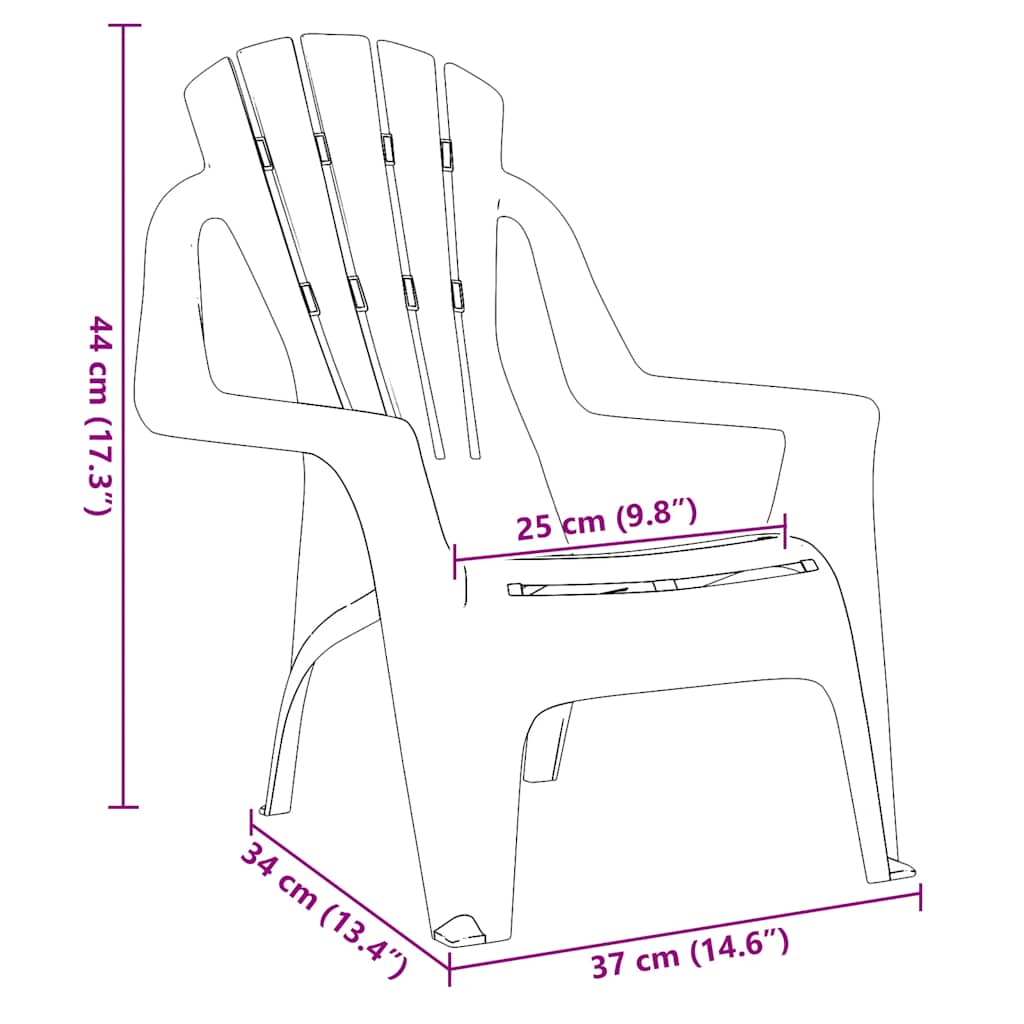 Sedie Giardino 2pz Bambini Rosa 37x34x44cm PP Aspetto in Legno 364741