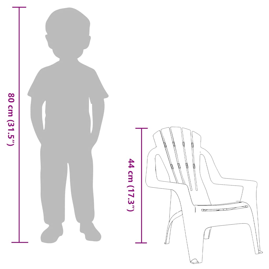 Sedie Giardino 2pz Bambini Rosa 37x34x44cm PP Aspetto in Legno 364741