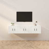 Mobili Porta TV a Parete 3 pz Bianco 57x34,5x40 cm 3188342