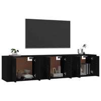 Mobili Porta TV a Parete 3 pz Nero 57x34,5x40 cm 3188343