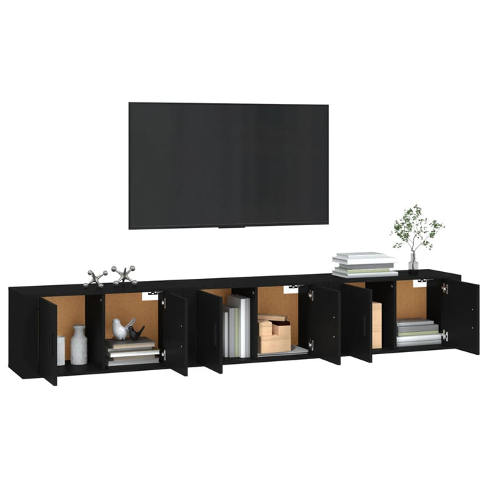 Mobili Porta TV a Parete 3 pz Nero 80x34,5x40 cm 3188359