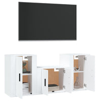 Set Mobili Porta TV 3 pz Bianco in Legno Multistratocod mxl 100734