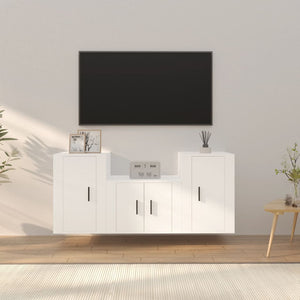 Set Mobili Porta TV 3 pz Bianco in Legno Multistratocod mxl 100734