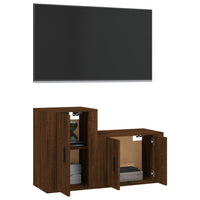 Set Mobili Porta TV 2 pz Rovere Marrone in Legno Multistratocod mxl 76798