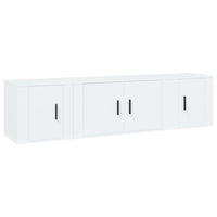 Set Mobili Porta TV 3 pz-Set di 3 Credenza per TV Bianco in Legno Multistrato 455642