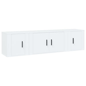 Set Mobili Porta TV 3 pz-Set di 3 Credenza per TV Bianco in Legno Multistrato 455642