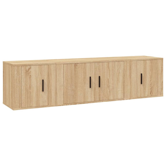 Set di Mobili Porta TV 3 pz-Set di 3 Credenza per TV Rovere Sonoma in Legno Multistrato 211245