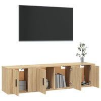 Set di Mobili Porta TV 3 pz Rovere Sonoma in Legno Multistrato 3188401