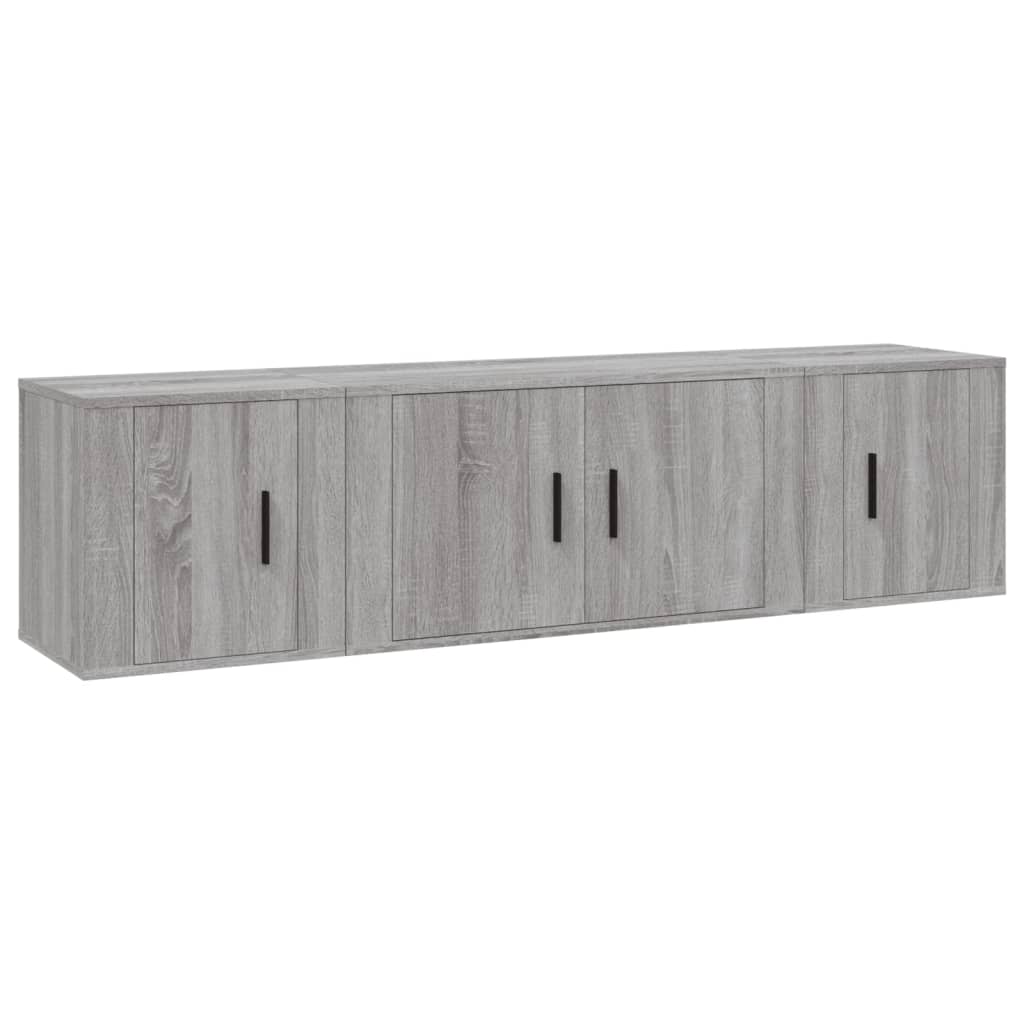 Set Mobili Porta TV 3 pz Grigio Sonoma in Legno Multistratocod mxl 100771
