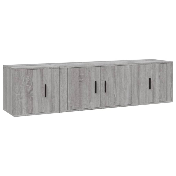 Set Mobili Porta TV 3 pz Grigio Sonoma in Legno Multistratocod mxl 100771
