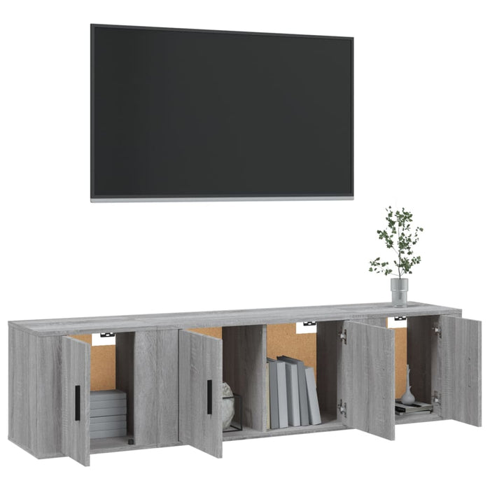 Set Mobili Porta TV 3 pz Grigio Sonoma in Legno Multistrato 3188404