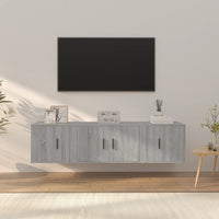 Set Mobili Porta TV 3 pz Grigio Sonoma in Legno Multistratocod mxl 100771