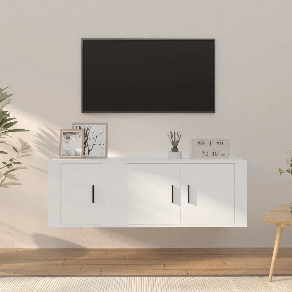 Set di Mobili Porta TV 2 pz Bianco in Legno Multistrato 3188406
