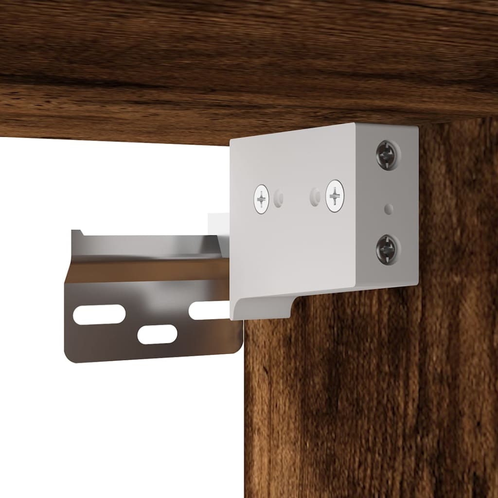 Set Mobili Porta TV 2 pz-Set di 2 Credenza per TV Rovere Fumo in Legno Multistrato 805561