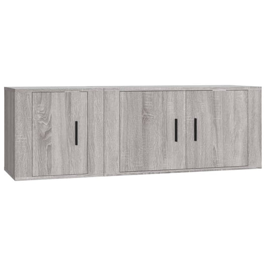 Set Mobili Porta TV 2 pz Grigio Sonoma in Legno Multistratocod mxl 100735