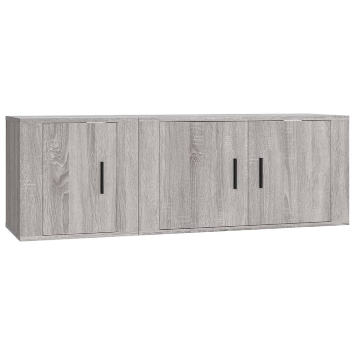 Set Mobili Porta TV 2 pz Grigio Sonoma in Legno Multistratocod mxl 100735