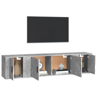 Set di Mobili Porta TV 3 pz Grigio Cemento in Legno Multistrato 3188418